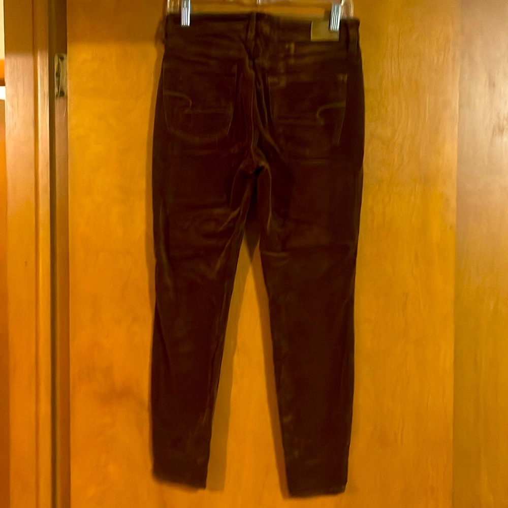 AE High Rise Super Stretch Brown Corduroy Jeggings, Size 6 Short - Picture 2 of 7